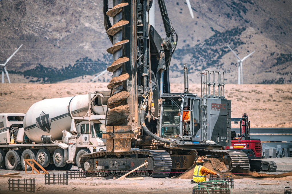 Pacific Foundation auger cast drilling operation at Cape Station Phase II.